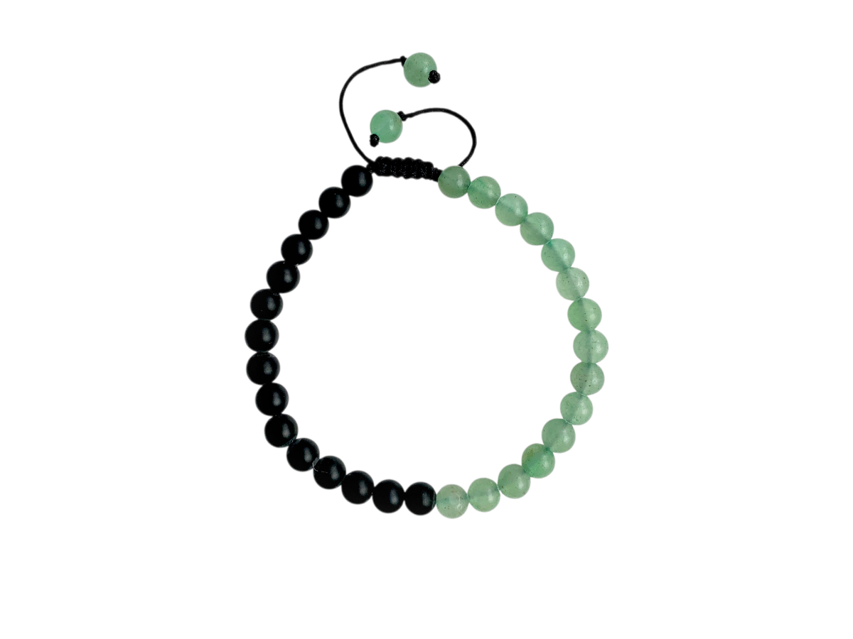Pulsera Chakras Anahata de Ágata Mate con Venturina Verde - pulsera de piedras
