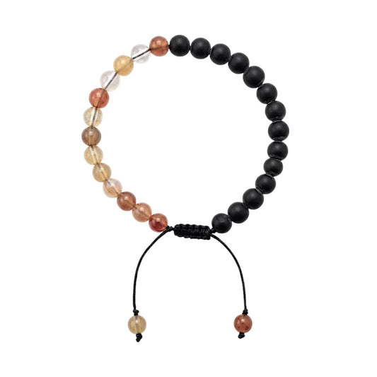 PULSERA CHAKRAS SVADHISTANA DE ÁGATA MATE CON CORNALINA