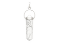 Dije Doble Punta de Howlita Blanca con Piedras Chakras Lineal - en punta natural