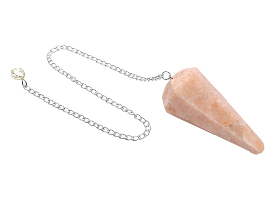 PÉNDULO DE PIEDRA SOL FACETADO