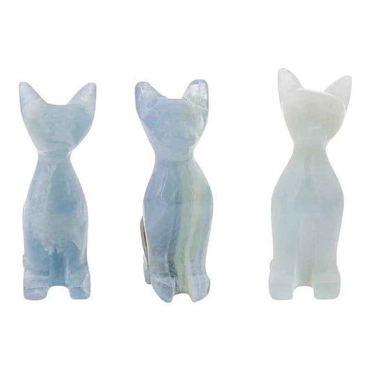 FIGURA GATO DE ÓNIX AZUL CHICO PULIDO
