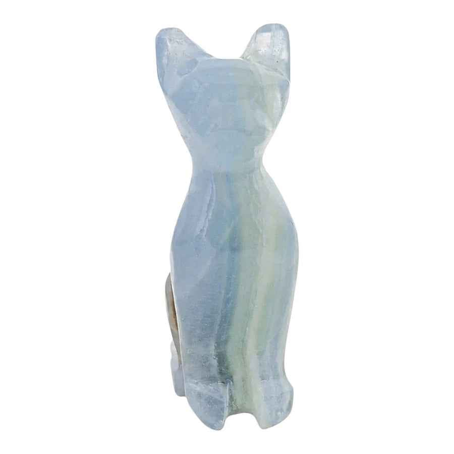 FIGURA GATO DE ÓNIX AZUL CHICO PULIDO