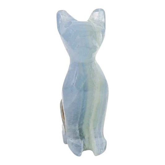 FIGURA GATO DE ÓNIX AZUL CHICO PULIDO