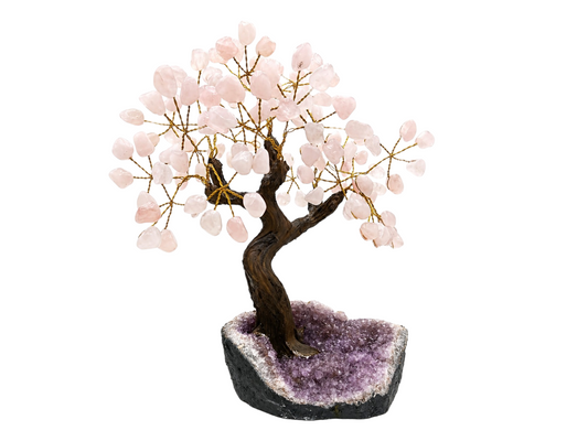 ÁRBOL BONSÁI DE CUARZO ROSA