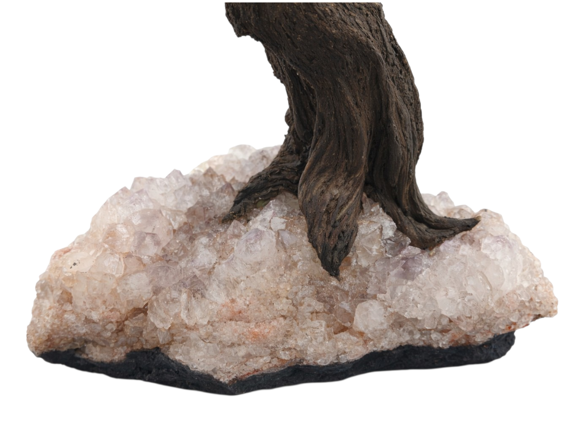 Árbol Bonsái de Cuarzo Citrino de - vista lateral
