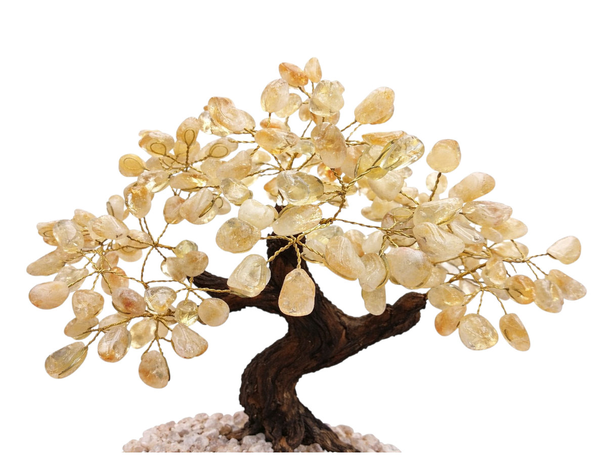 Árbol Bonsái de Cuarzo Citrino de - vista posterior