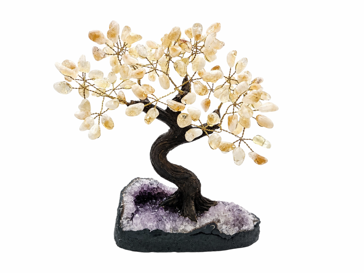 Árbol Bonsái de Cuarzo Citrino de - bonsái decorativo