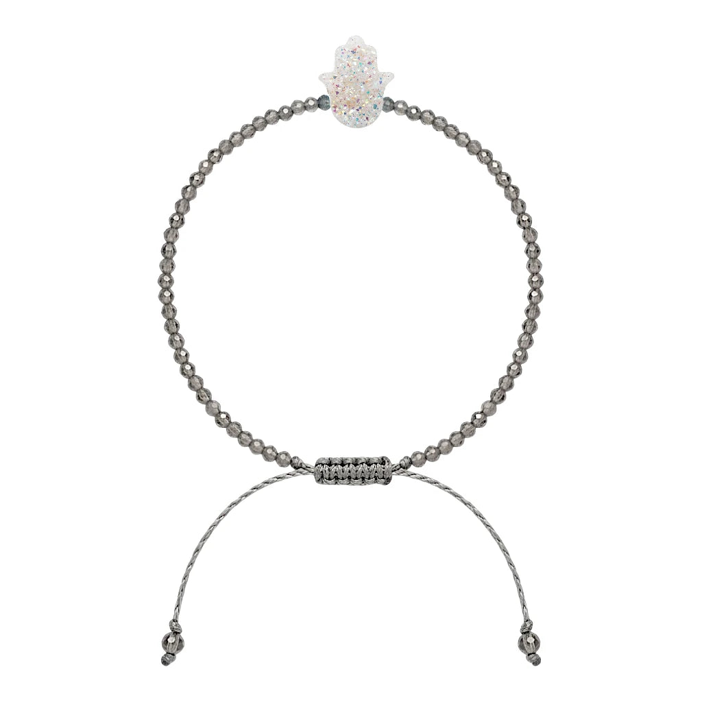 PULSERA LABRADORITA CENTRO MANO DE FATIMA
