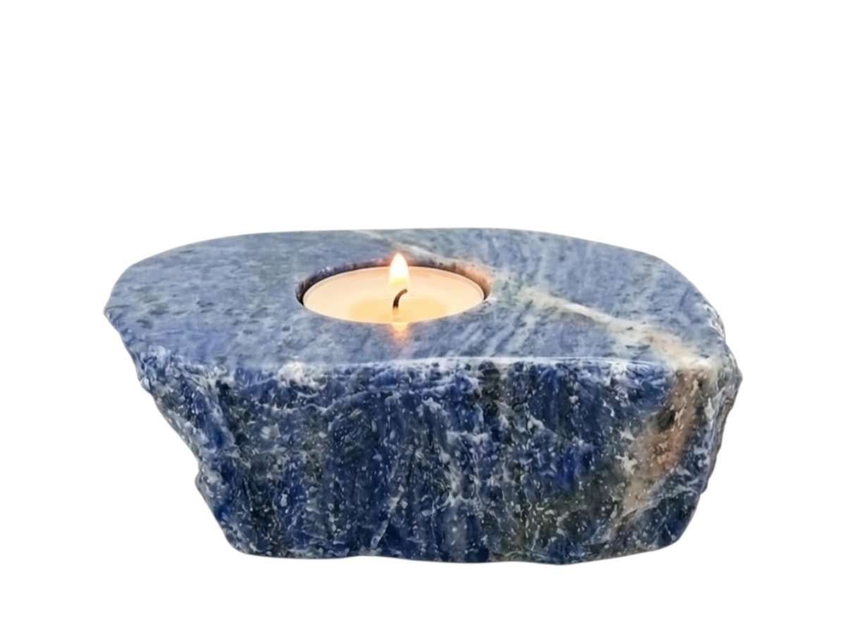 Portavelas de Sodalita Mineral - pieza natural | Mineralia