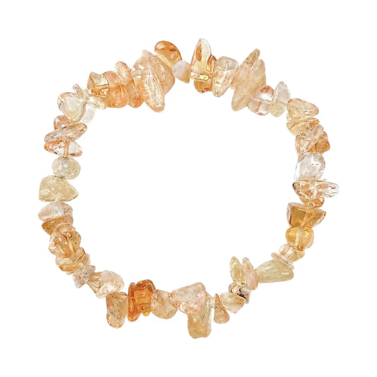 PULSERA CHIPS DE CITRINO HILO ELÁSTICO