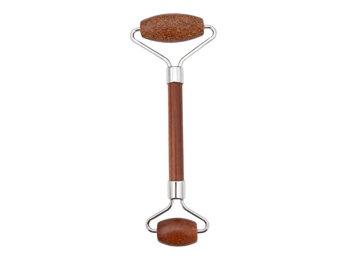 Facial Roller de Venturina Dorada Mineral - vista lateral