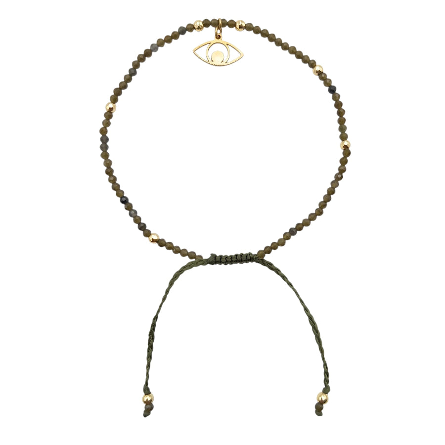 PULSERA DAMA DE OBSIDIANA VERDE