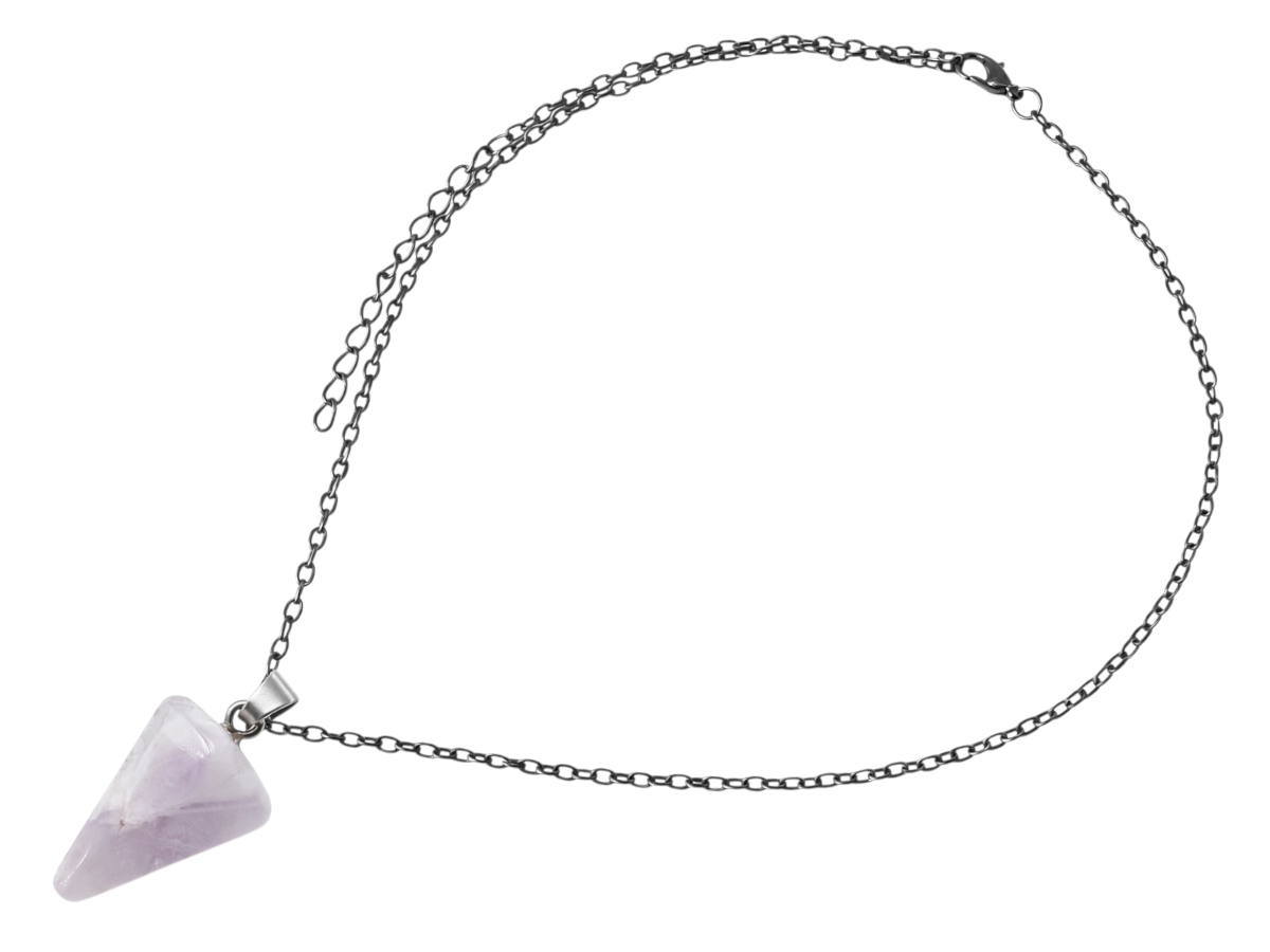COLLAR PÉNDULO DE CUARZO AMATISTA.