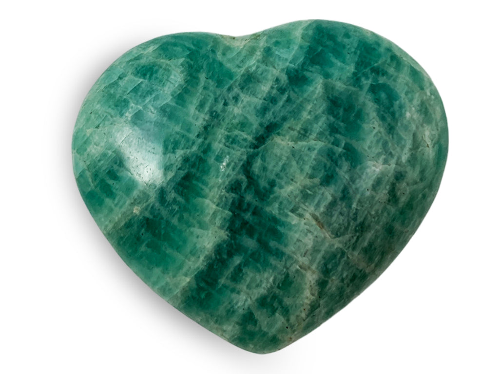 Corazón Puff de Amazonita - en forma de corazón