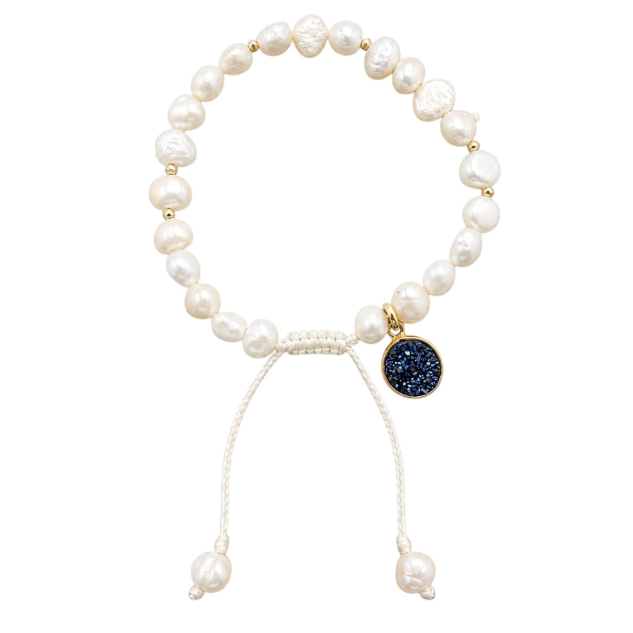 PULSERA DE PERLAS CUARZO TITANIO