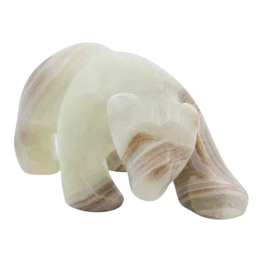 FIGURA OSO POLAR DE ÓNIX VERDE PULIDO