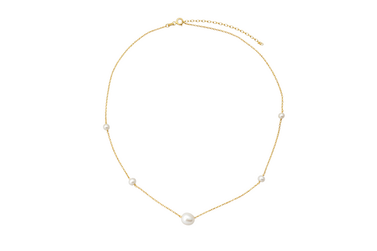 COLLAR DE PLATA .925 CON PERLAS EN BAÑO DORADO