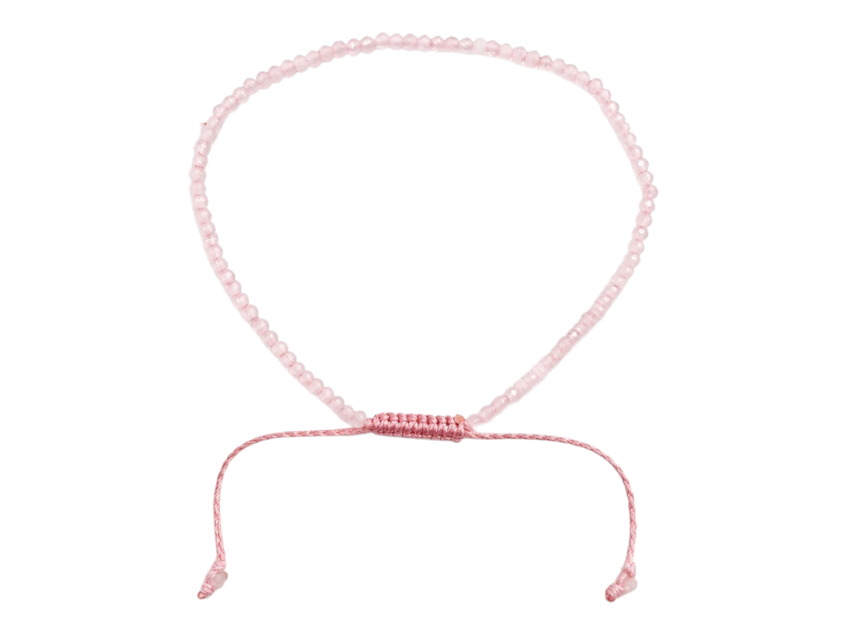 PULSERA ESFERAS DE CUARZO ROSA