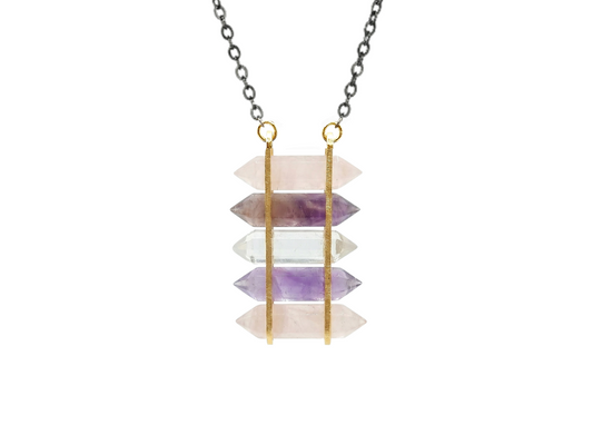 COLLAR DE PLATA .925 CENTRO PUNTAS