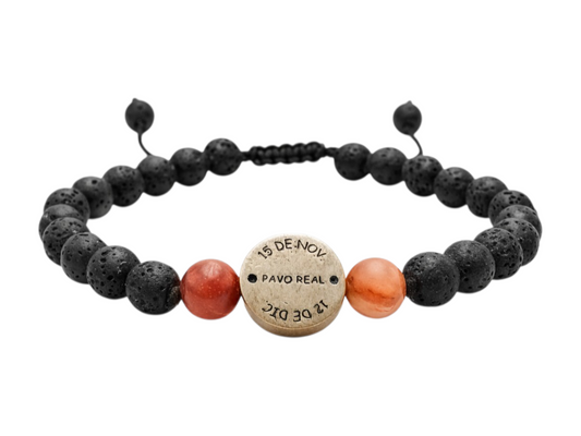PULSERA MAYA -PAVO REAL- CORNALINA