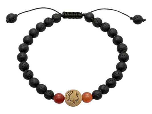 PULSERA MAYA -PAVO REAL- CORNALINA