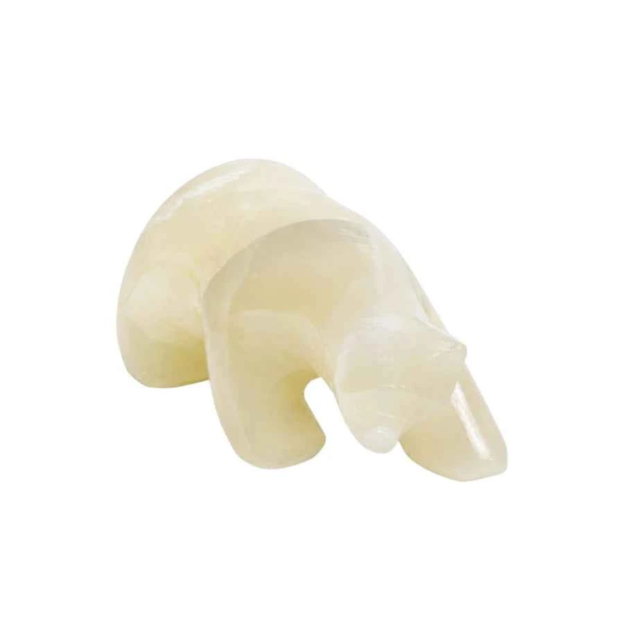FIGURA OSO POLAR DE ÓNIX ÁMBAR  PULIDO