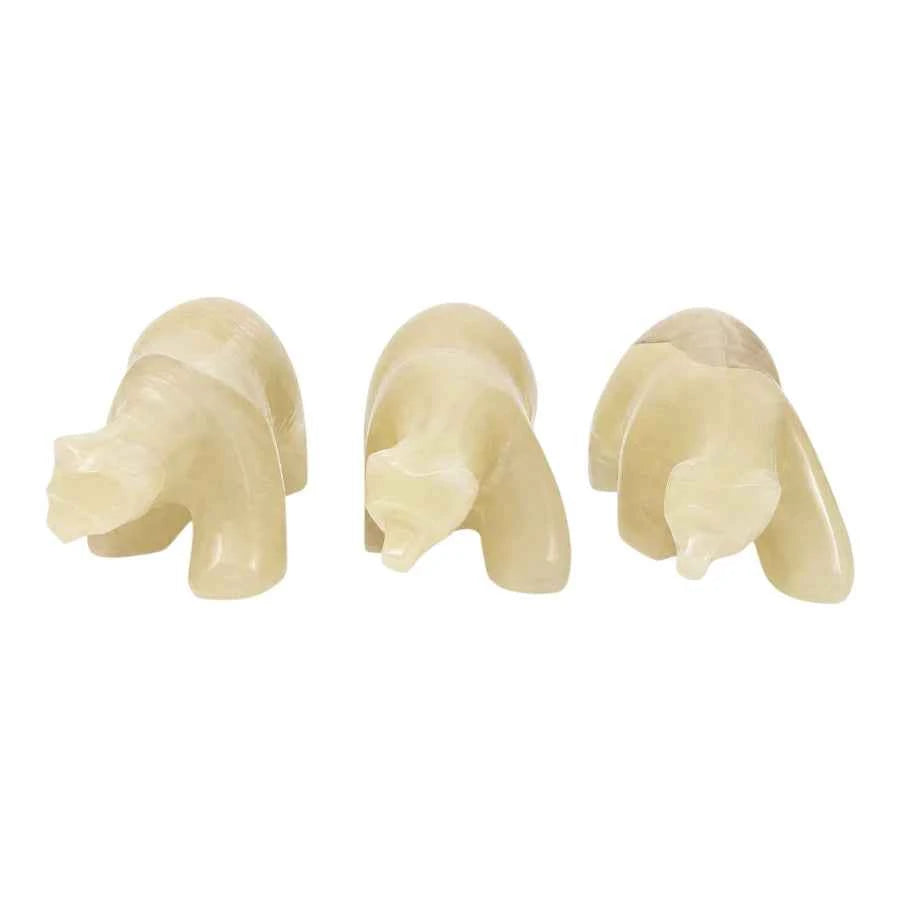 FIGURA OSO POLAR DE ÓNIX ÁMBAR  PULIDO