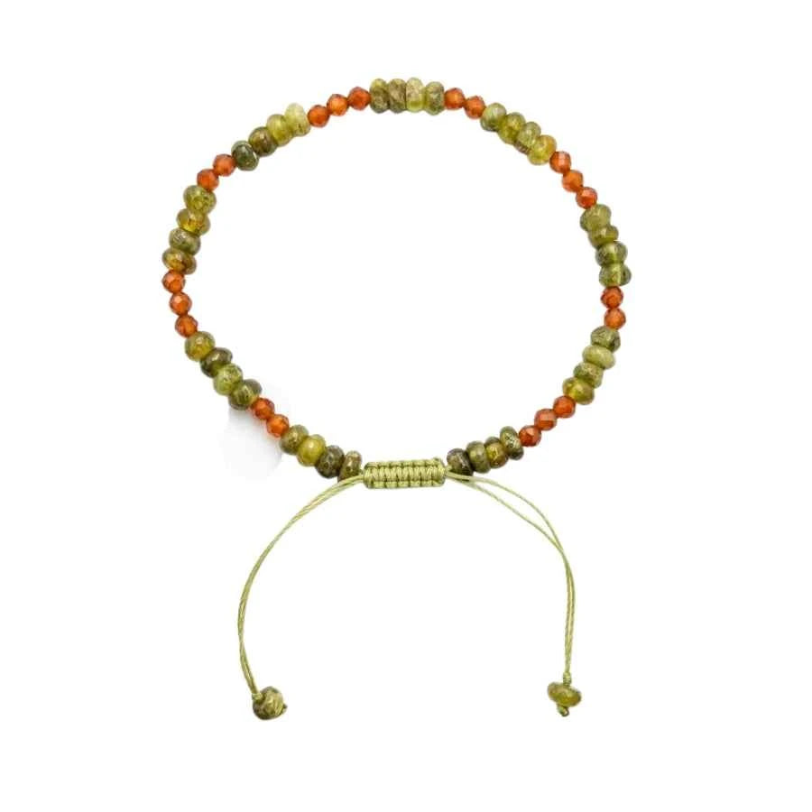 PULSERA DE GRANATE GROSULAR CON HESSONITA