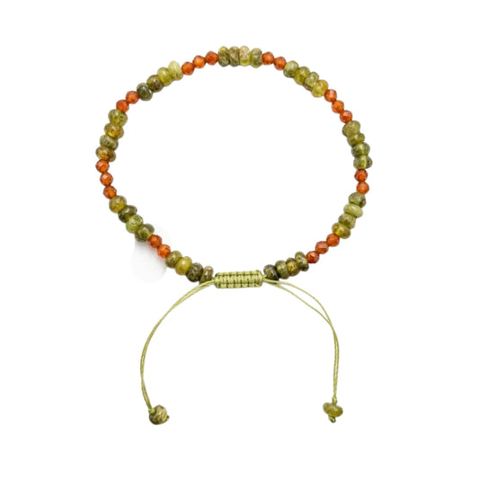 PULSERA DE GRANATE GROSULAR CON HESSONITA