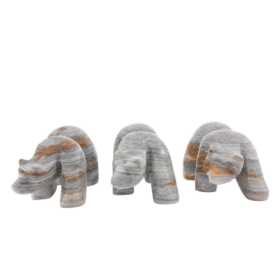 Figura Oso Polar de Ónix Gris - vista lateral