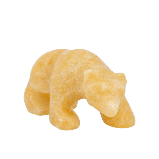 FIGURA OSO POLAR DE CALCITA NARANJA