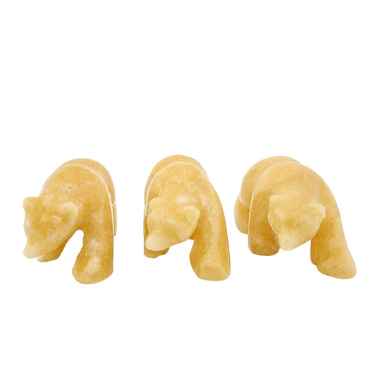 FIGURA OSO POLAR DE CALCITA NARANJA