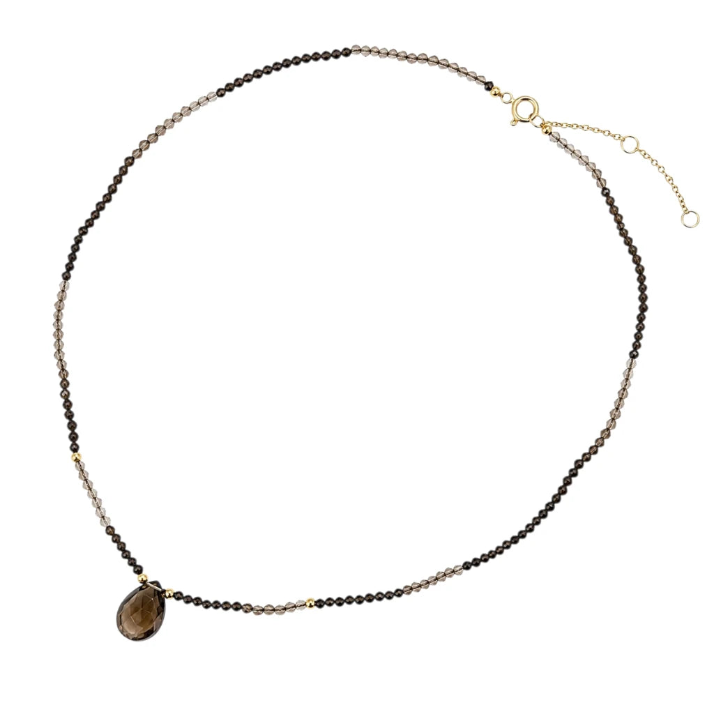 COLLAR GOTA CUARZO AHUMADO