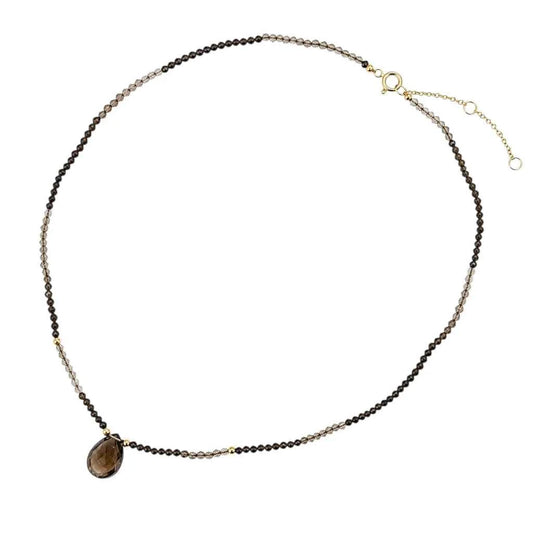 COLLAR GOTA CUARZO AHUMADO