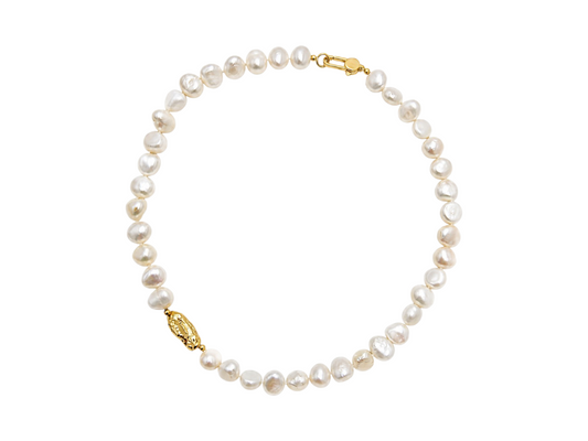 COLLAR PERLA BLANCA BARRIL