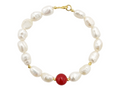 Pulsera de Perlas Centro Coral Rojo - pulsera de piedras