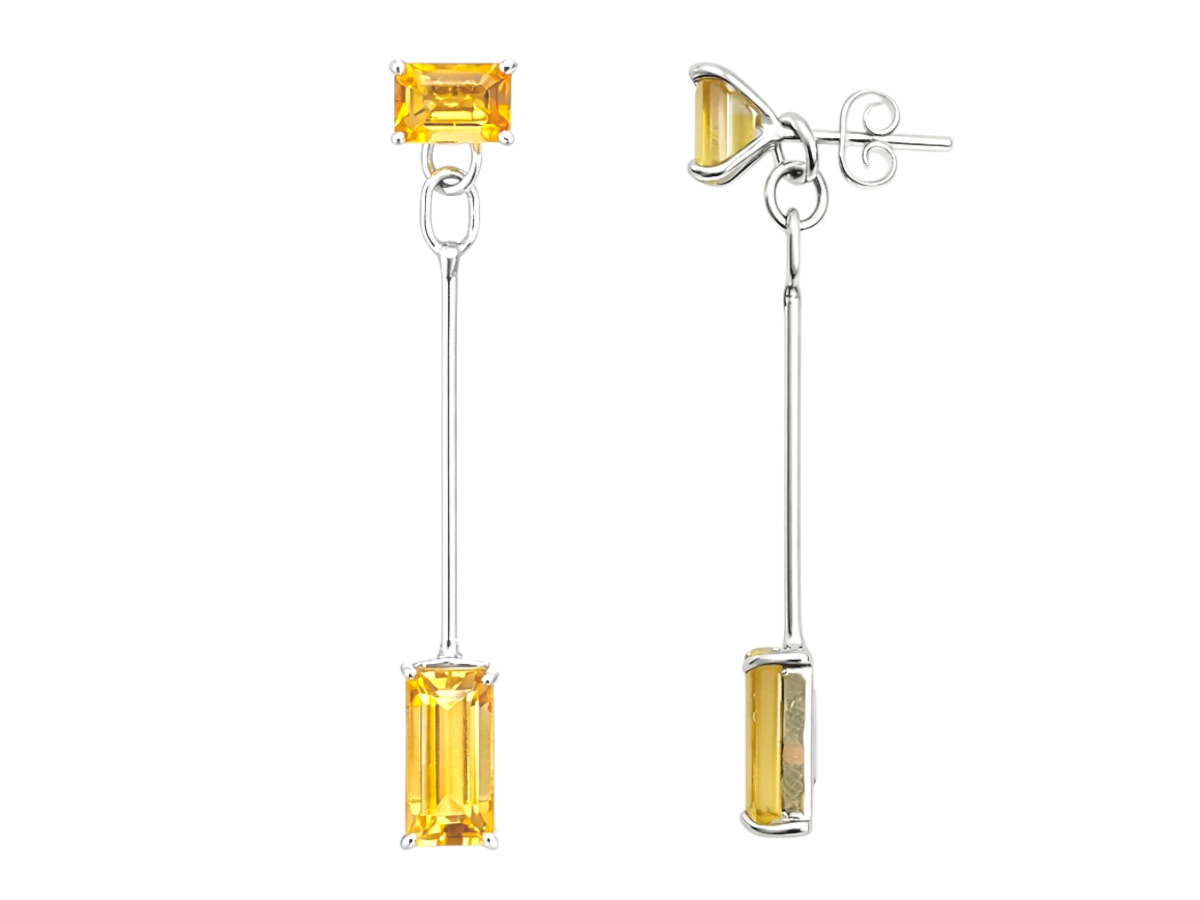 ARETE PAR PLATA.925 CITRINO