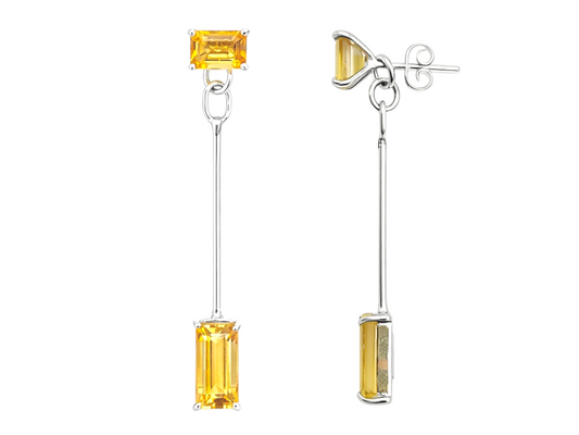 ARETE PAR PLATA.925 CITRINO