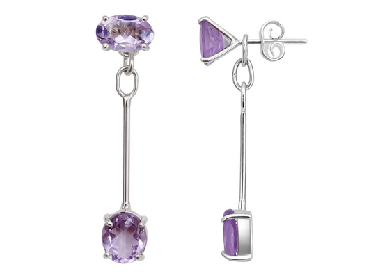 ARETE PAR PLATA.925 AMATISTA