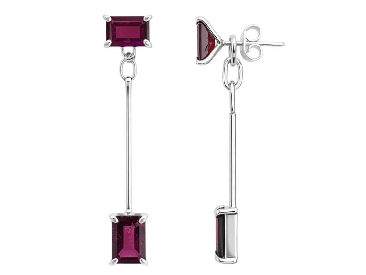 ARETE PAR PLATA.925 GRANATE