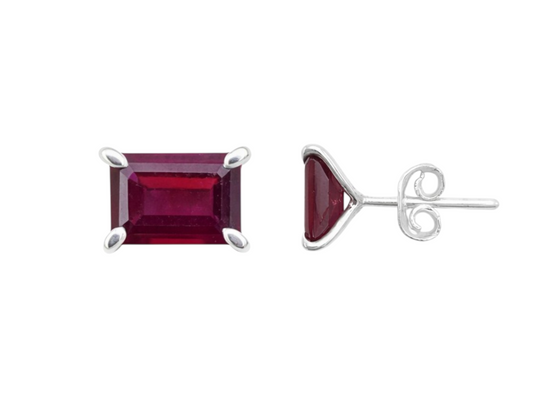 ARETE PAR PLATA.925 GRANATE