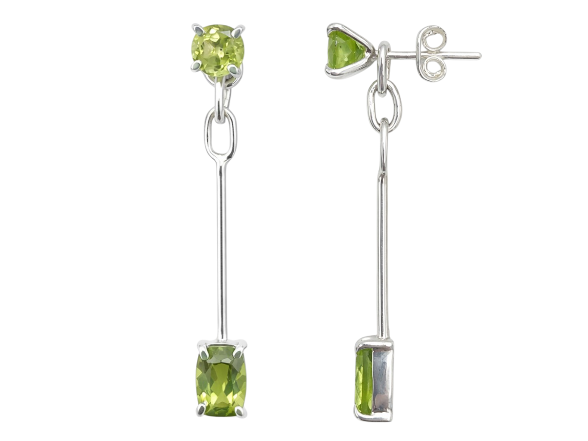 Arete Par Plata.925 Peridoto - pieza en plata .925