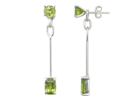 ARETE PAR PLATA.925 PERIDOTO