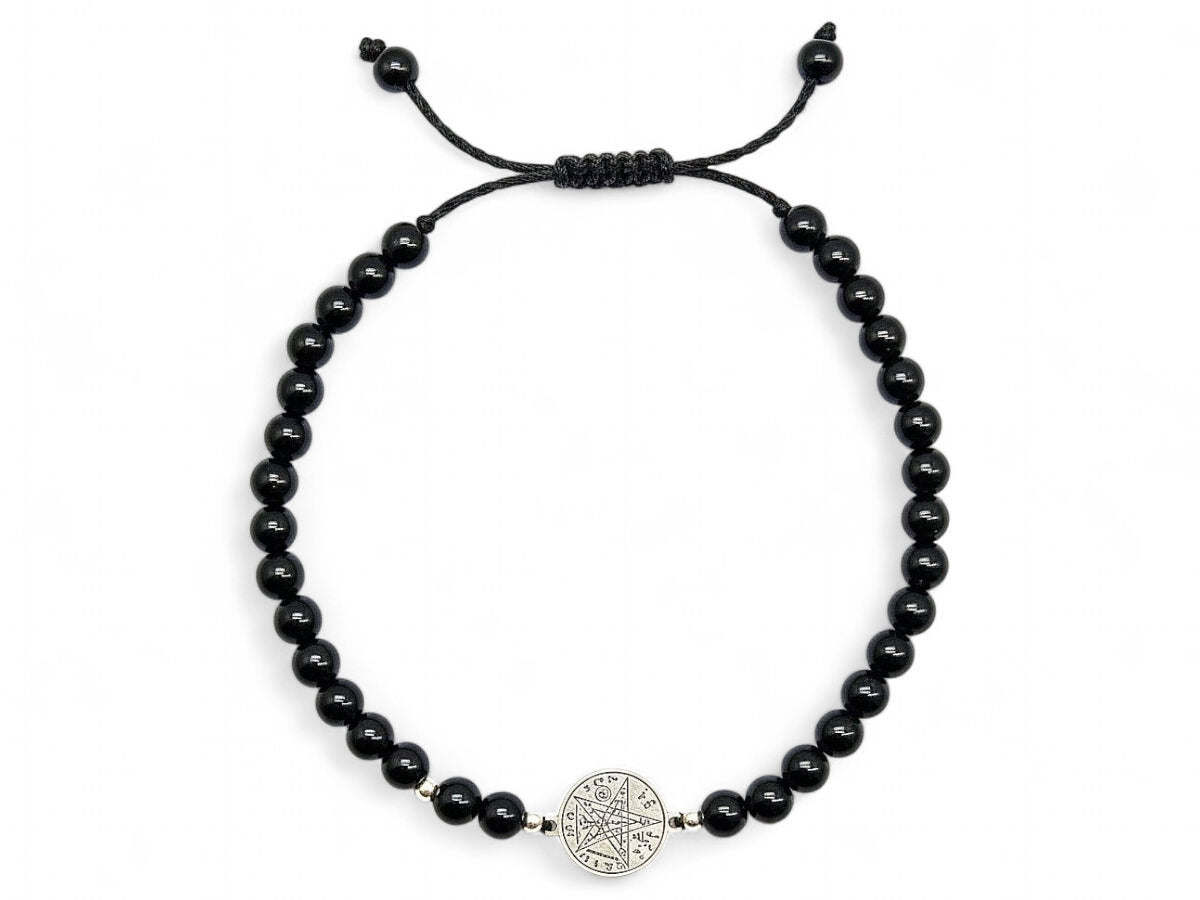 PULSERA ESFERAS DE OBSIDIANA NEGRA