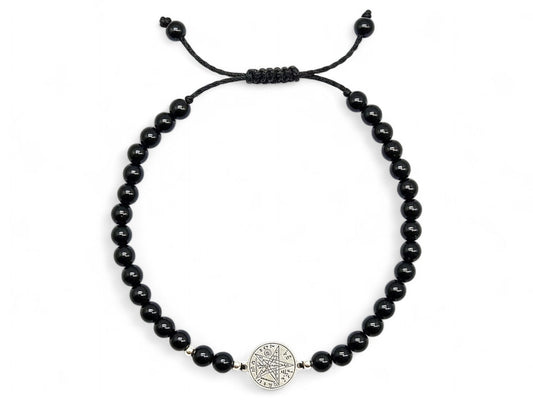PULSERA ESFERAS DE OBSIDIANA NEGRA