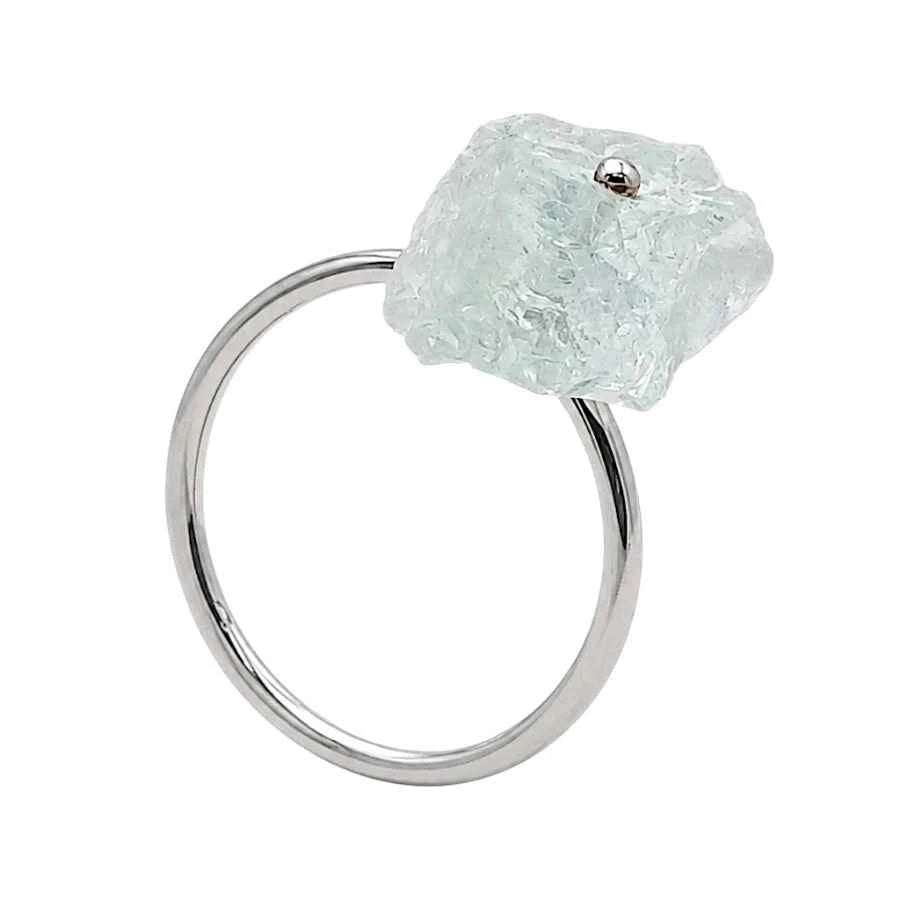 ANILLO DE PLATA .925 CENTRO AGUAMARINA