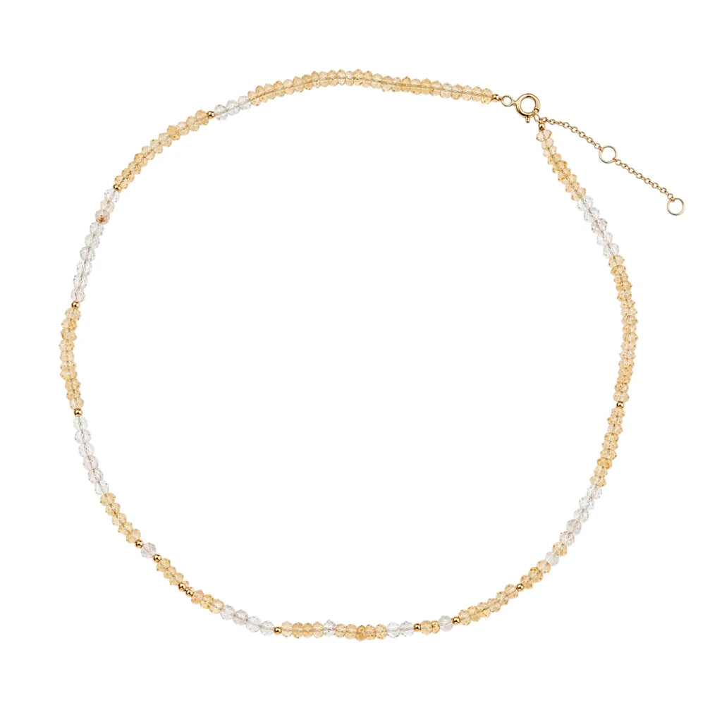 COLLAR DE CITRINO Y CUARZO RUTILADO