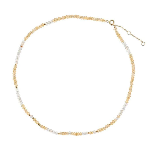 COLLAR DE CITRINO Y CUARZO RUTILADO