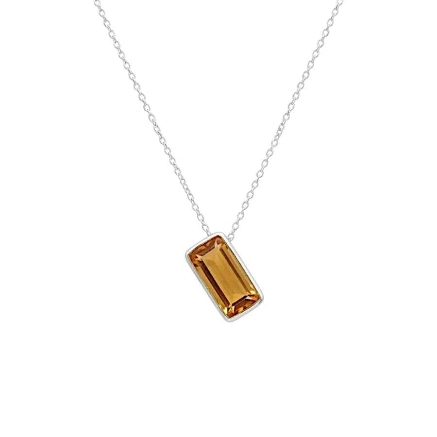 COLLAR PLATA.925 CENTRO CITRINO