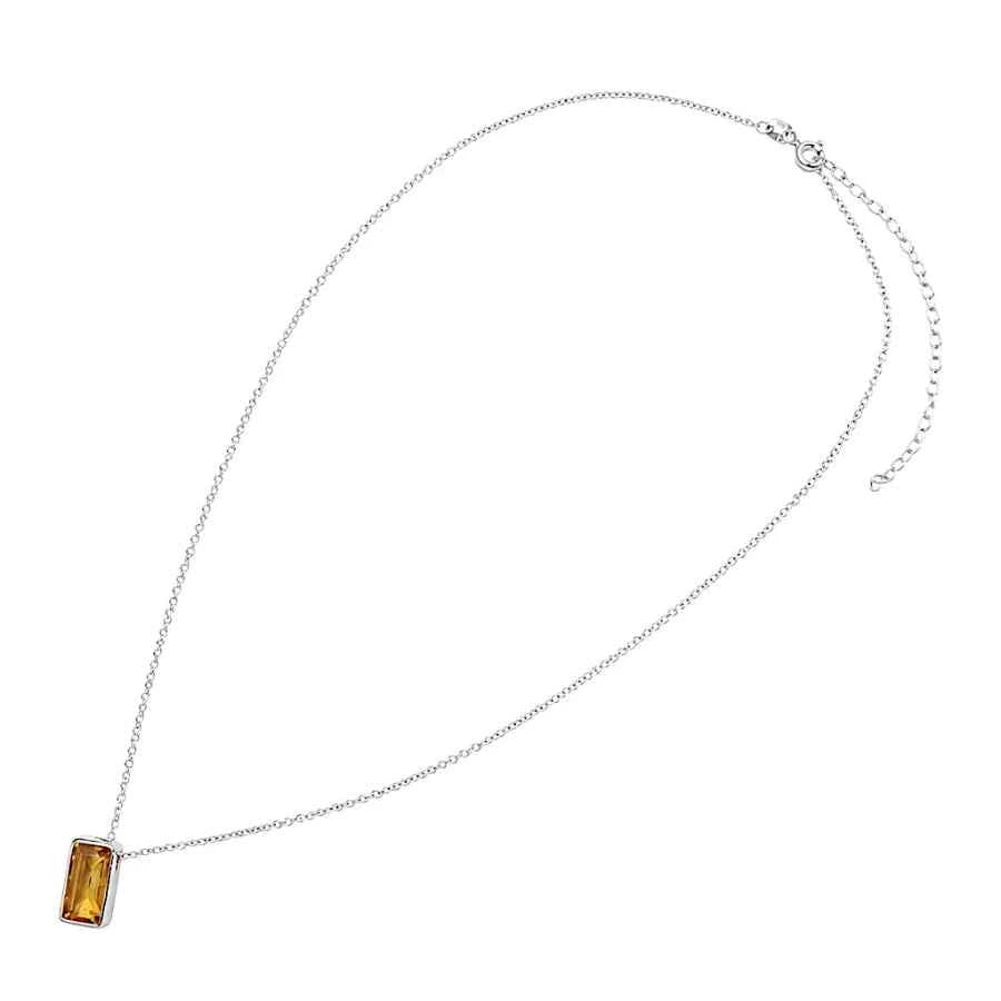 COLLAR PLATA.925 CENTRO CITRINO
